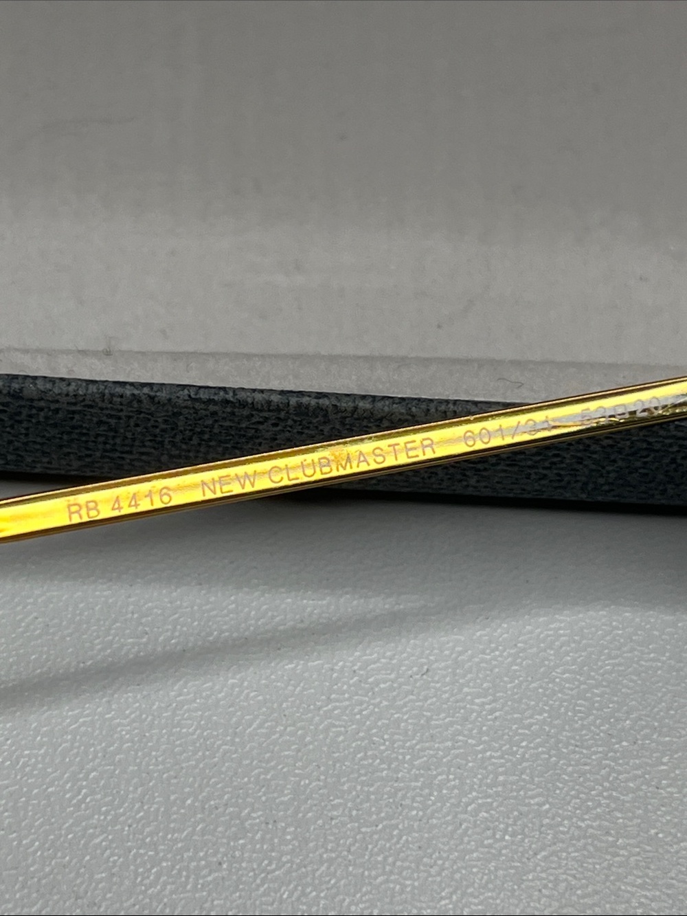Ray-Ban Clubmaster Sunglasses - Black & Gold with Dark Green Lenses - Picture 6 of 9